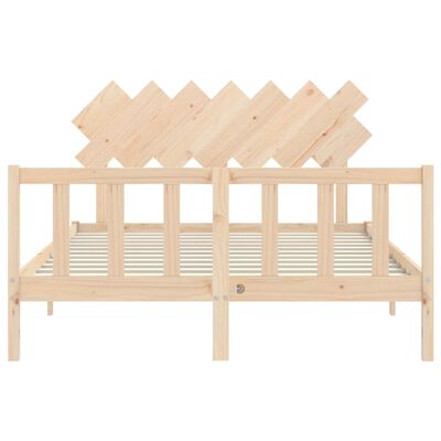 vidaXL Cadre de lit avec tête de lit 140x190 cm bois massif