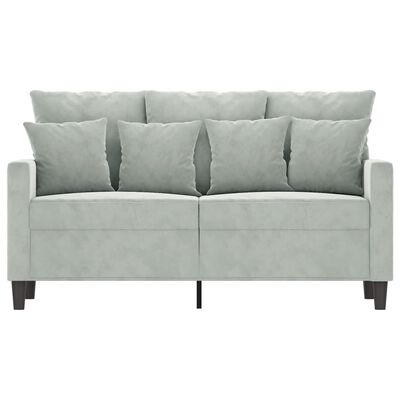 vidaXL Canapé à 2 places Gris clair 120 cm Velours