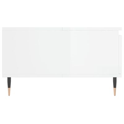 vidaXL Table basse blanc brillant 90x60x35 cm bois d'ingénierie