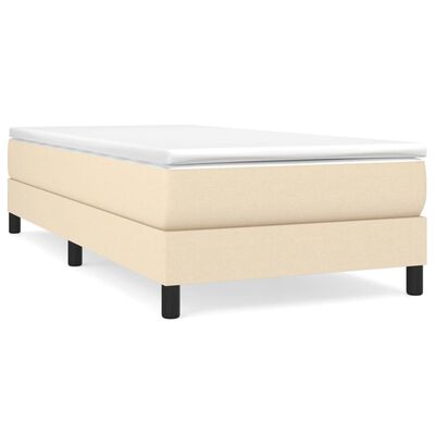 vidaXL Sommier à lattes de lit avec matelas Crème 100x200 cm Tissu