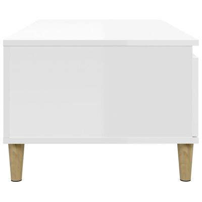 vidaXL Table basse Blanc brillant 90x50x36,5 cm Bois d'ingénierie