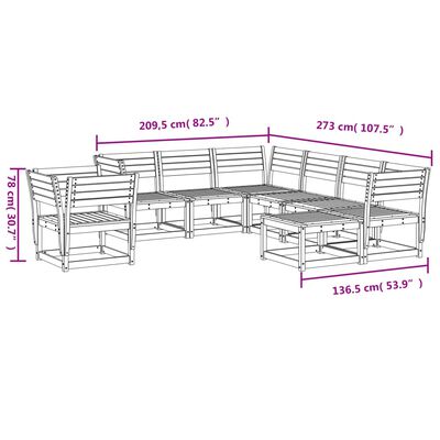 vidaXL Salon de jardin 8 pcs bois massif douglas