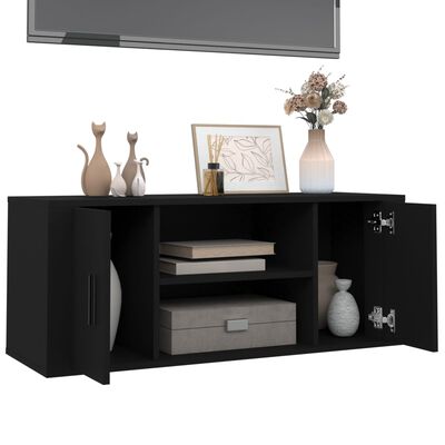 vidaXL Meuble TV Noir 100x35x40 cm Bois d'ingénierie