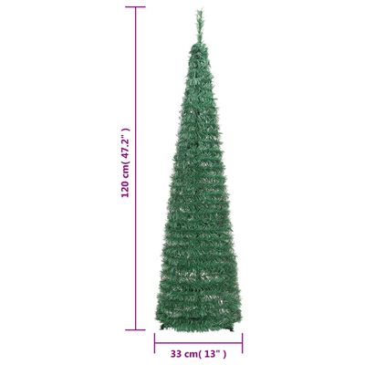 vidaXL Sapin de Noël artificiel escamotable 50 LED vert 120 cm