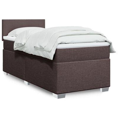 vidaXL Sommier à lattes de lit avec matelas Marron foncé 100x200 cm