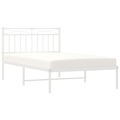 vidaXL Cadre de lit métal sans matelas et tête de lit blanc 100x200 cm