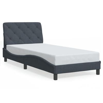 vidaXL Cadre de lit avec LED sans matelas gris foncé 90x190 cm velours