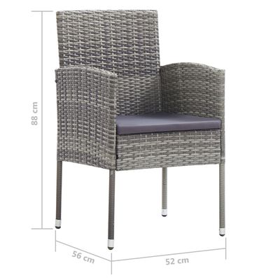 vidaXL Ensemble de salle à manger de jardin 7 pcs Gris