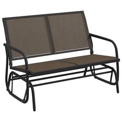 vidaXL Banc oscillant de jardin marron 120,5x76x86,5cm textilène/acier