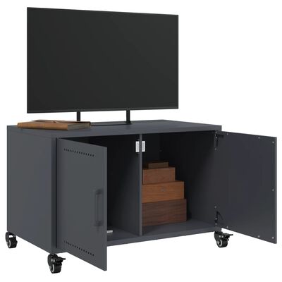 vidaXL Meuble TV anthracite 68x39x43,5 cm acier