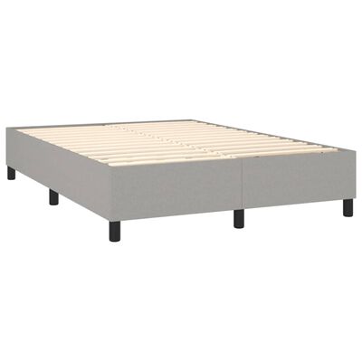 vidaXL Sommier à lattes de lit matelas LED Gris clair 140x200 cm Tissu