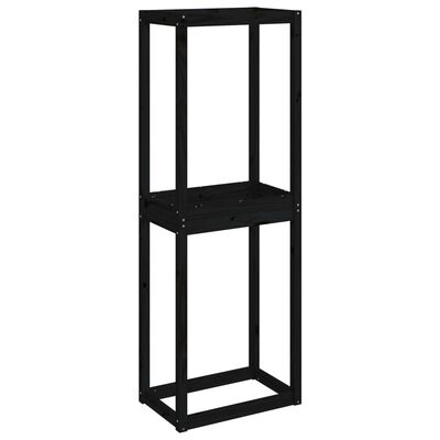 vidaXL Porte-pneus Noir 63x40x180 cm Bois de pin massif