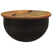 vidaXL Table basse noir 50x27 cm bois de récupération massif