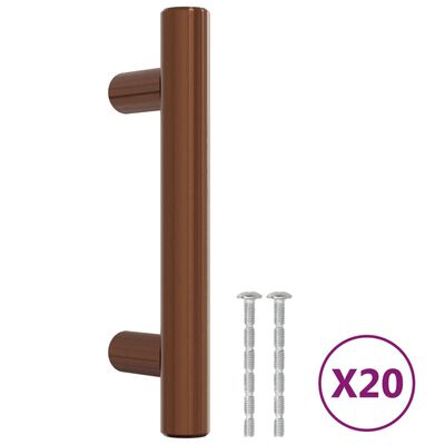 vidaXL Poignées d'armoire 20 pcs bronze 64 mm acier inoxydable