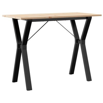 vidaXL Table à manger cadre en Y 100x50x75 cm bois de pin massif fonte