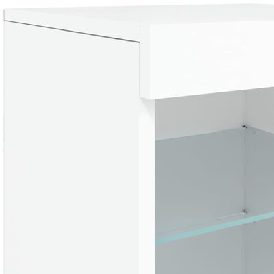 vidaXL Buffet avec lumières LED blanc 162x37x67 cm