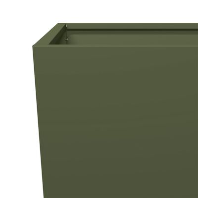 vidaXL Jardinières 2 pcs vert olive 45x45x75 cm acier