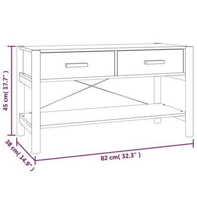 vidaXL Meuble TV Noir 82x38x45 cm Bois d'ingénierie