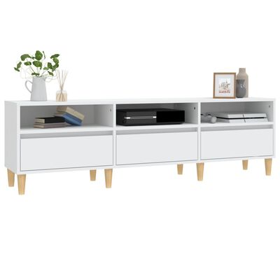 vidaXL Meuble TV blanc 150x30x44,5 cm bois d'ingénierie