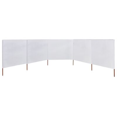 vidaXL Paravent 5 panneaux Tissu 600 x 160 cm Blanc sable