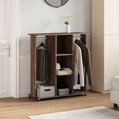 vidaXL Garde-robe avec roues chêne marron 102x38x110cm bois ingénierie