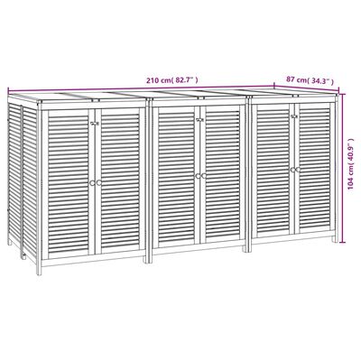 vidaXL Boîte de rangement de jardin 210x87x104 cm bois massif d'acacia