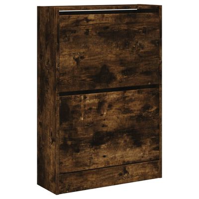 vidaXL Armoire à chaussures chêne fumé 60x21x87,5 cm bois d'ingénierie