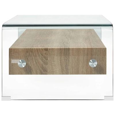 vidaXL Table basse Clair 98x45x31 cm Verre trempé