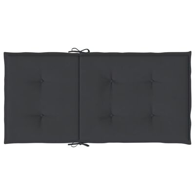 vidaXL Coussins de chaise de jardin à dossier bas lot de 2 noir