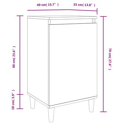 vidaXL Tables de chevet 2 pcs chêne fumé 40x35x70 cm bois d'ingénierie