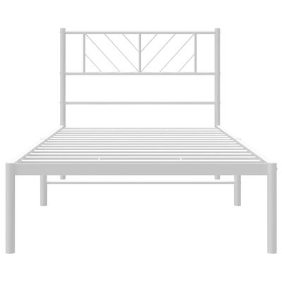 vidaXL Cadre de lit métal sans matelas et tête de lit blanc 100x190 cm