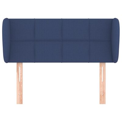 vidaXL Tête de lit avec oreilles Bleu 93x23x78/88 cm Tissu