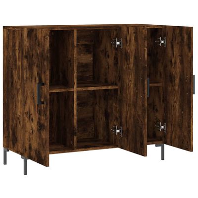 vidaXL Buffet chêne fumé 90x34x80 cm bois d'ingénierie