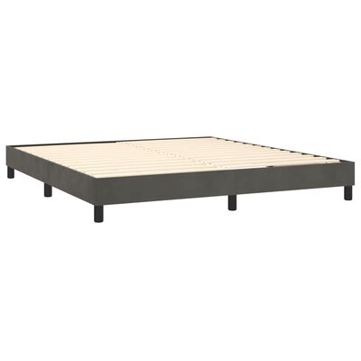 vidaXL Sommier à lattes de lit et matelas Gris foncé 160x200cm Velours