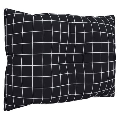 vidaXL Coussins de palette lot de 3 motif à carreaux noir tissu Oxford