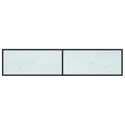 vidaXL Meuble TV Marbre blanc 180x40x40,5 cm Verre trempé