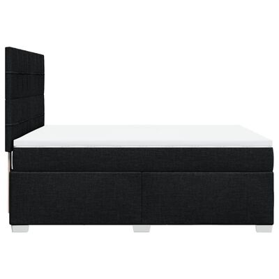 vidaXL Sommier à lattes de lit avec matelas Noir 140x200 cm Tissu