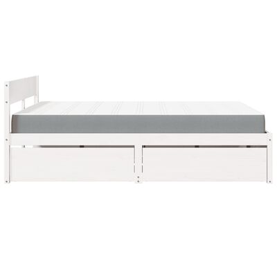 vidaXL Lit avec tiroirs et matelas blanc 160x200 cm bois massif de pin