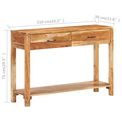 vidaXL Buffet 110x30x75 cm Bois d'acacia massif