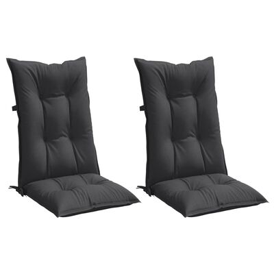 vidaXL Coussins de chaise à dossier haut lot de 2 anthracite mélangé