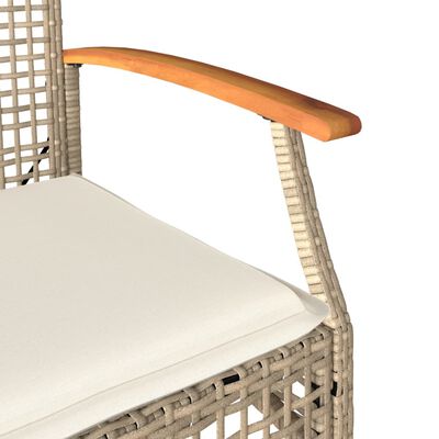 vidaXL Chaises de jardin coussins lot de 4 beige résine tressée acacia