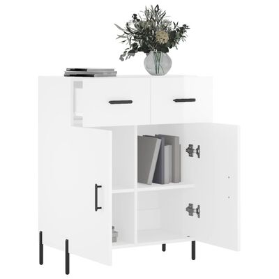 vidaXL Buffet Blanc brillant 69,5x34x90 cm Bois d'ingénierie