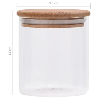 vidaXL Pots de conservation en verre couvercle en bambou 6 pcs 600 ml