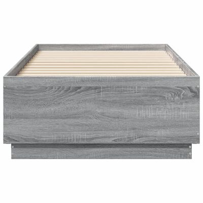 vidaXL Cadre de lit sonoma gris 75x190 cm bois d'ingénierie