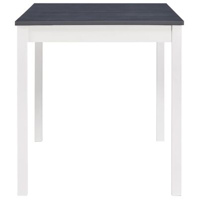 vidaXL Table à manger Blanc et gris 140x70x73 cm Bois de pin