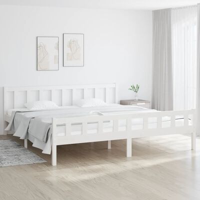 vidaXL Cadre de lit sans matelas blanc bois massif 160x200 cm