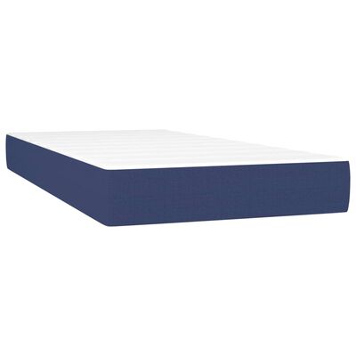 vidaXL Sommier à lattes de lit avec matelas bleu 120x190 cm tissu