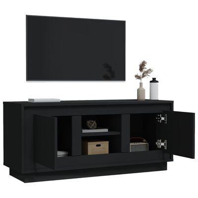 vidaXL Meuble TV noir 102x35x45 cm bois d'ingénierie