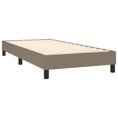 vidaXL Sommier à lattes de lit avec matelas LED Taupe 90x200 cm Tissu