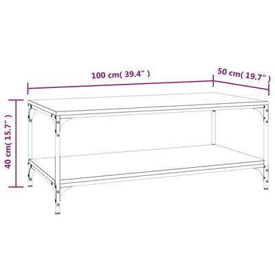 vidaXL Table basse Noir 100x50x40 cm Bois d'ingénierie